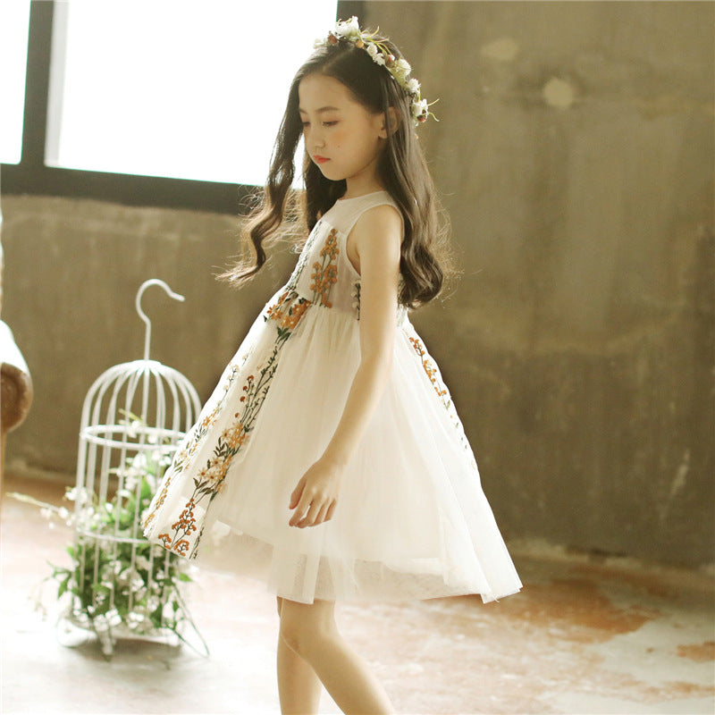 Girls dresses lace vest summer dress