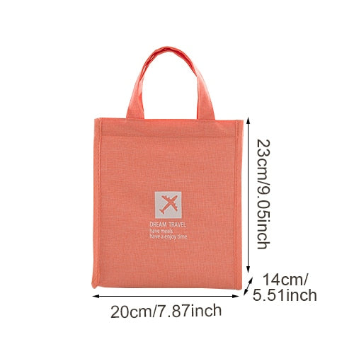 Women's Thermal Lunch Box Bag Portable Kids School Fresh Food Men's Cooler Bento Pouch Office Picnic Purse Accessories