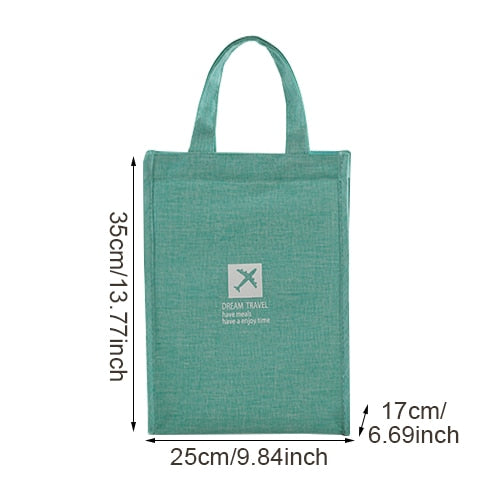 Women's Thermal Lunch Box Bag Portable Kids School Fresh Food Men's Cooler Bento Pouch Office Picnic Purse Accessories