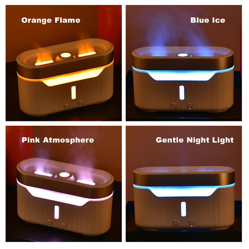 New Jellyfish Flame Humidifier Simulation Flame Aromatherapy Humidifier Jellyfish Fog Circle Atmosphere Lamp Humidifier