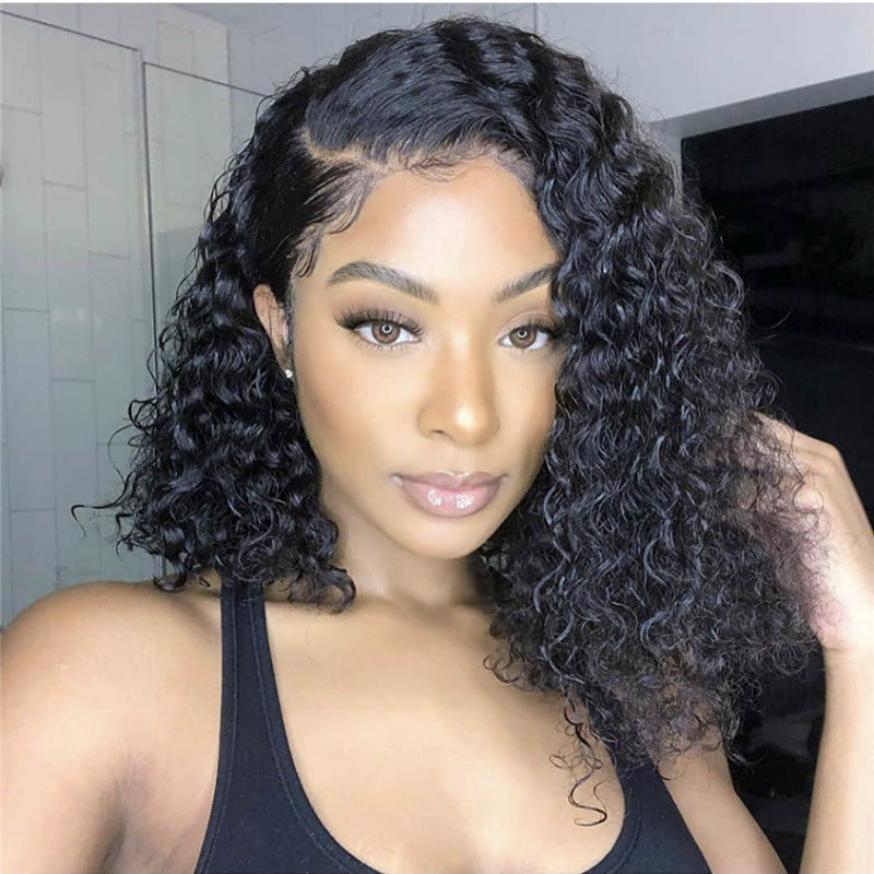 Synthetic Lace Front Wig Africa Small Curly Wig Women's Medium And Long Curly Hair Braided Wigs