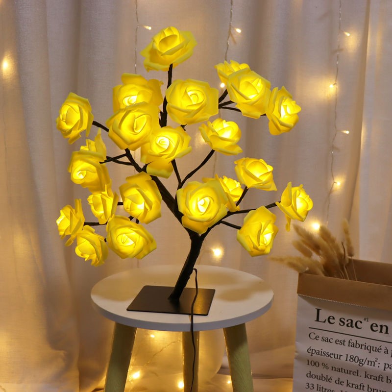 Bedroom Room Rose Tree Lamp Decoration