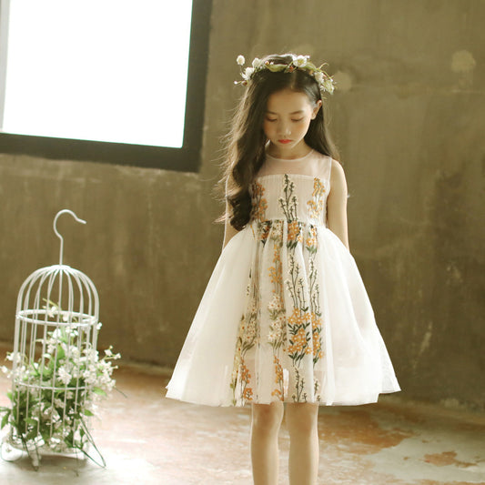 Girls dresses lace vest summer dress