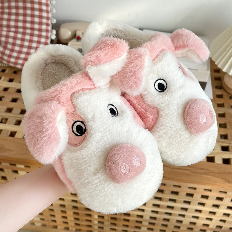 Cartoon Couple Cotton Slippers Women's Home Indoor Anti Slip