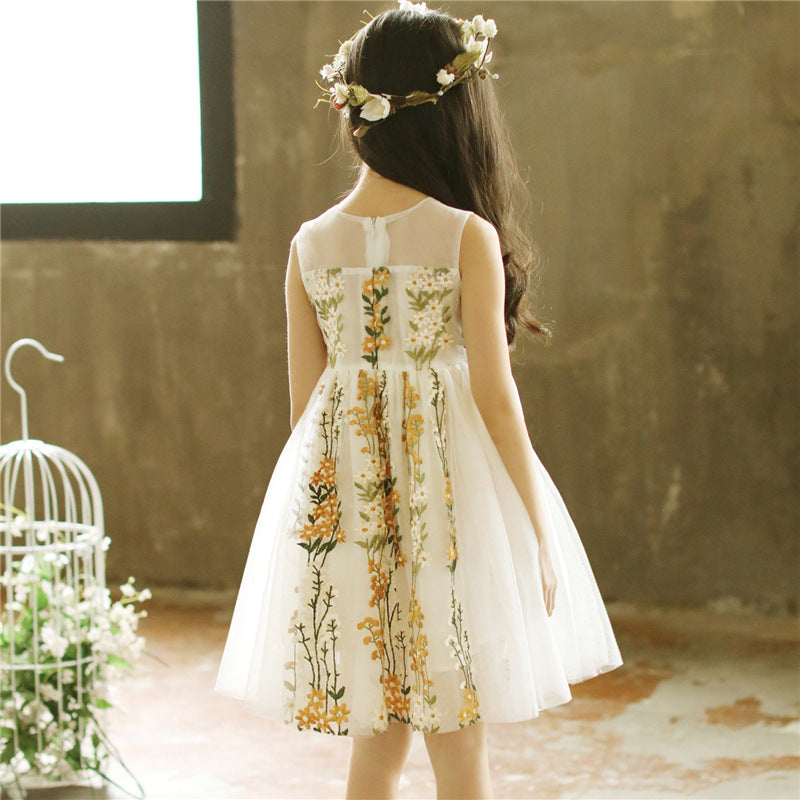 Girls dresses lace vest summer dress