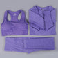 3 Pieces Set Women Seamless Yoga Set Fitness Clothing Sportswear Woman Vital Gym Leggings Padded Sports Bra Sports Suits