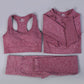 3 Pieces Set Women Seamless Yoga Set Fitness Clothing Sportswear Woman Vital Gym Leggings Padded Sports Bra Sports Suits