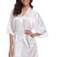 RB032 2018 New Silk Kimono Robe Bathrobe Women Silk Bridesmaid Robes Sexy Navy Blue Robes Satin Robe Ladies Dressing Gowns