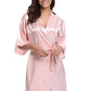 RB032 2018 New Silk Kimono Robe Bathrobe Women Silk Bridesmaid Robes Sexy Navy Blue Robes Satin Robe Ladies Dressing Gowns