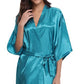 RB032 2018 New Silk Kimono Robe Bathrobe Women Silk Bridesmaid Robes Sexy Navy Blue Robes Satin Robe Ladies Dressing Gowns