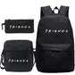 3 Pcs Set Friends Backpack Prints Knapsack for Teenagers Girls Boys Travel Bagpack Children School Bags