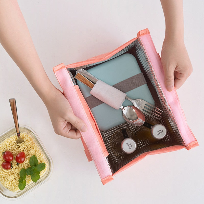 Women&#39;s Thermal Lunch Box Bag Portable Kids School Fresh Food Men&#39;s Cooler Bento Pouch Office Picnic Purse Accessories