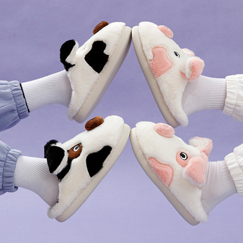 Cartoon Couple Cotton Slippers Women's Home Indoor Anti Slip