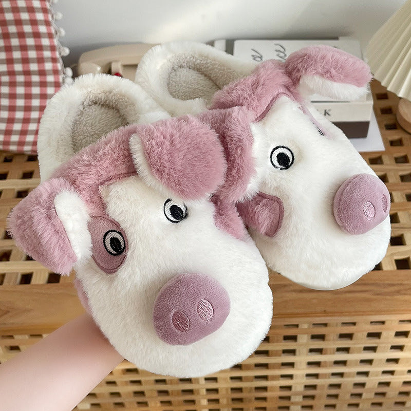 Cartoon Couple Cotton Slippers Women's Home Indoor Anti Slip